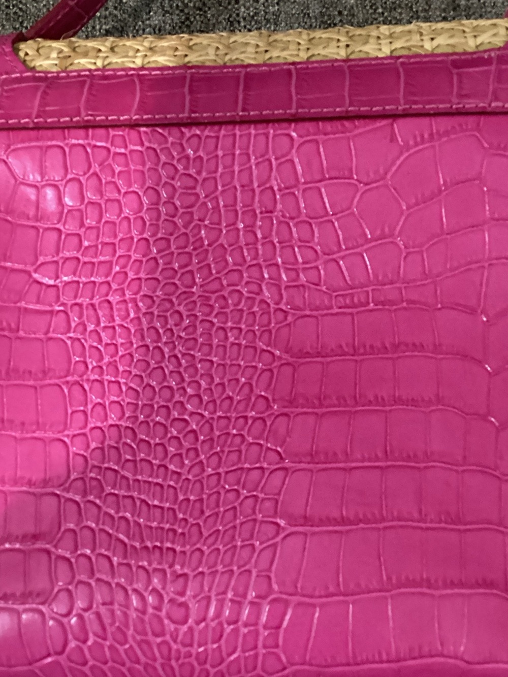 Maria Antonieta Pink Trim Woven Satchel with Detachable Strap - Picture 12 of 12